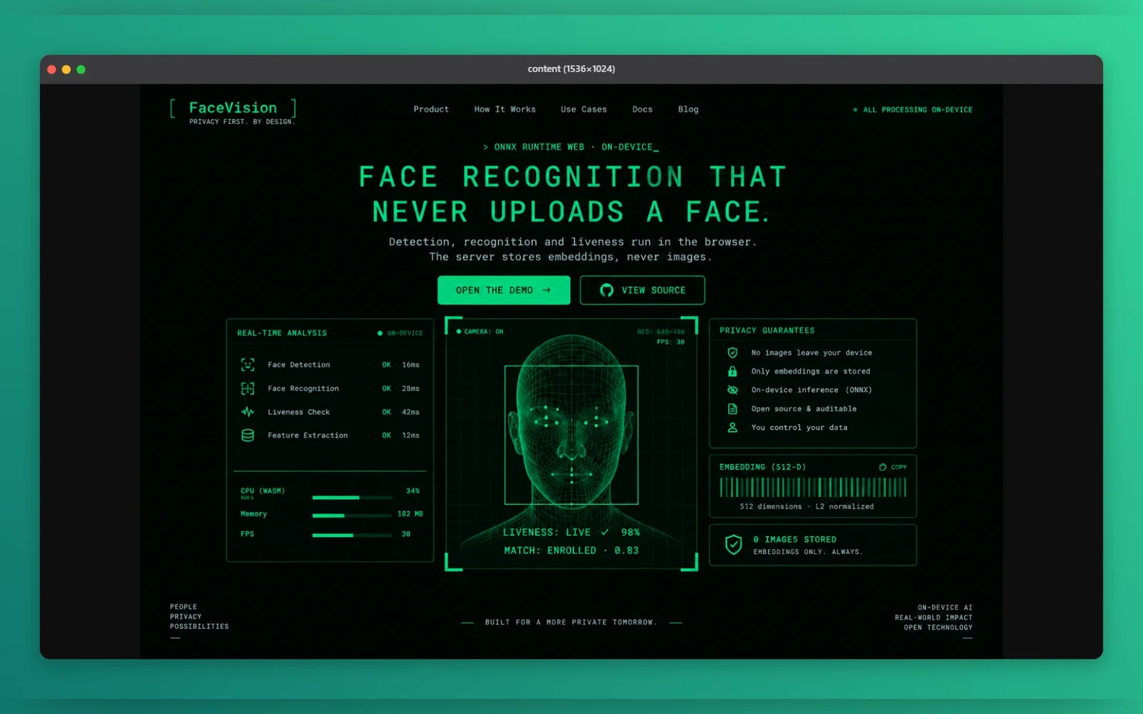 FaceVision — screenshot