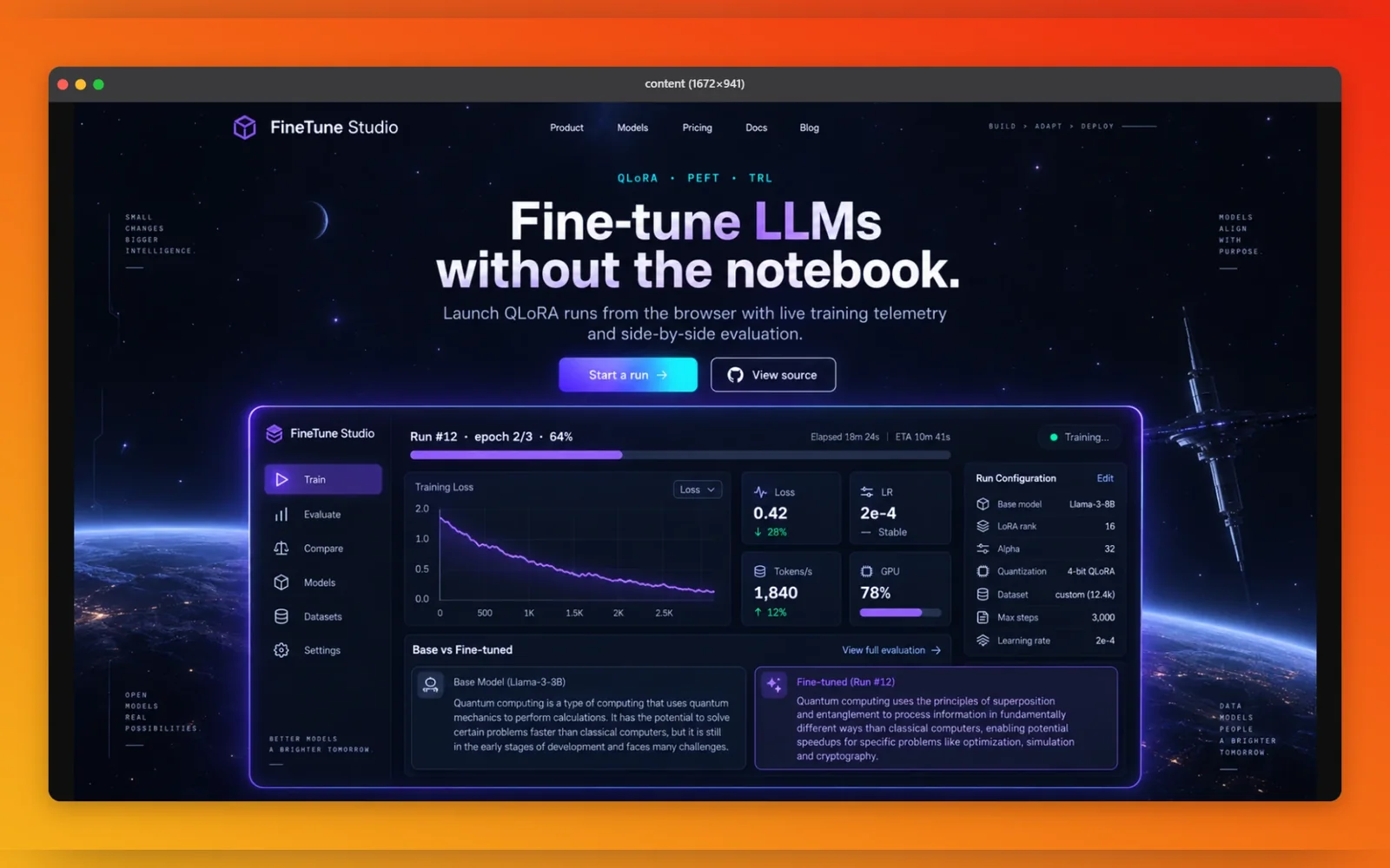 FineTune Studio — screenshot